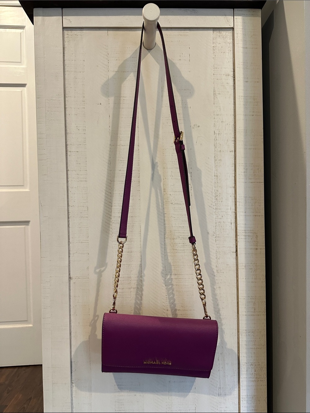 Michael Kors Purple Chain-Detail Crossbody